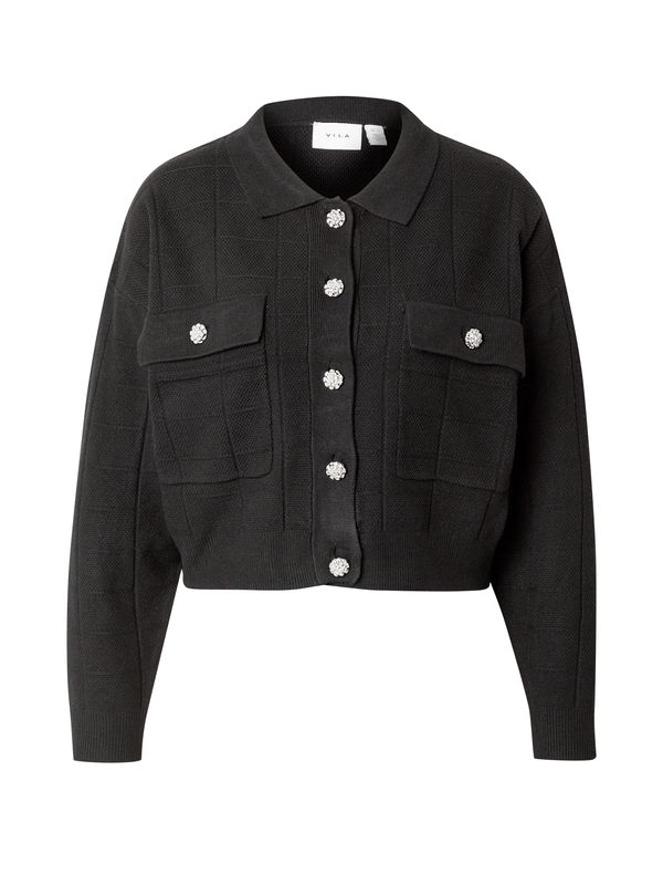 VILA VILA Pletena jopa 'VIJULISA'  črna