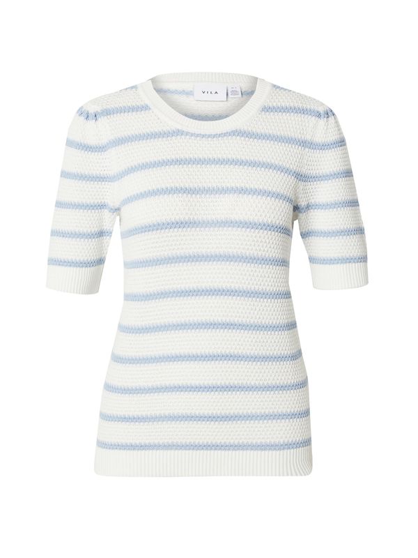 VILA VILA Pulover 'VIDALO'  svetlo modra / bela