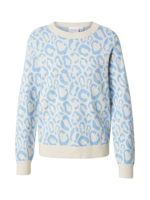 VILA VILA Pulover 'VIRIL'  azur / svetlo siva