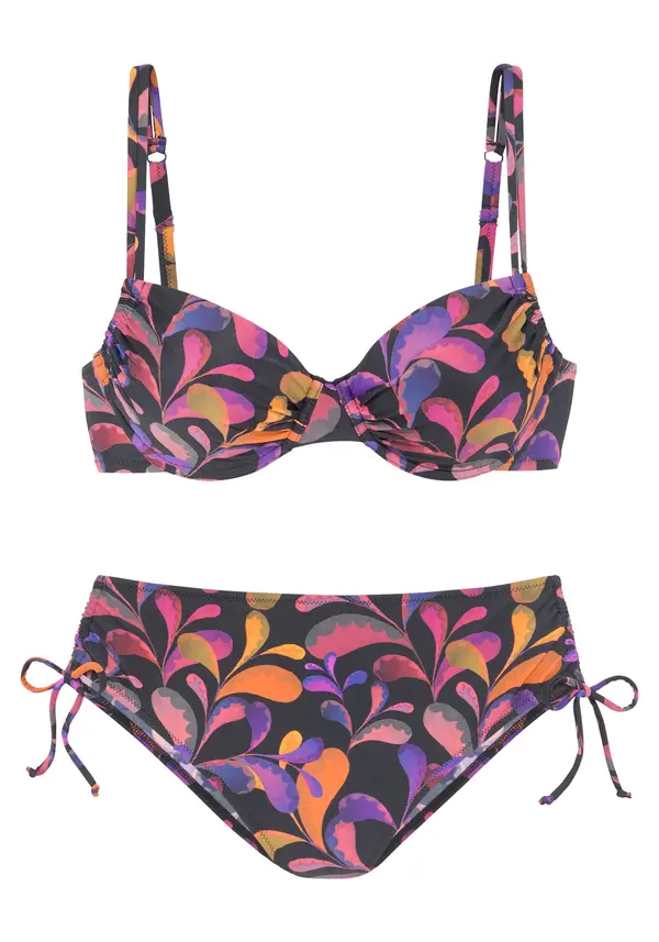 VIVANCE VIVANCE Bikini  vijolično modra / temno oranžna / roza / črna