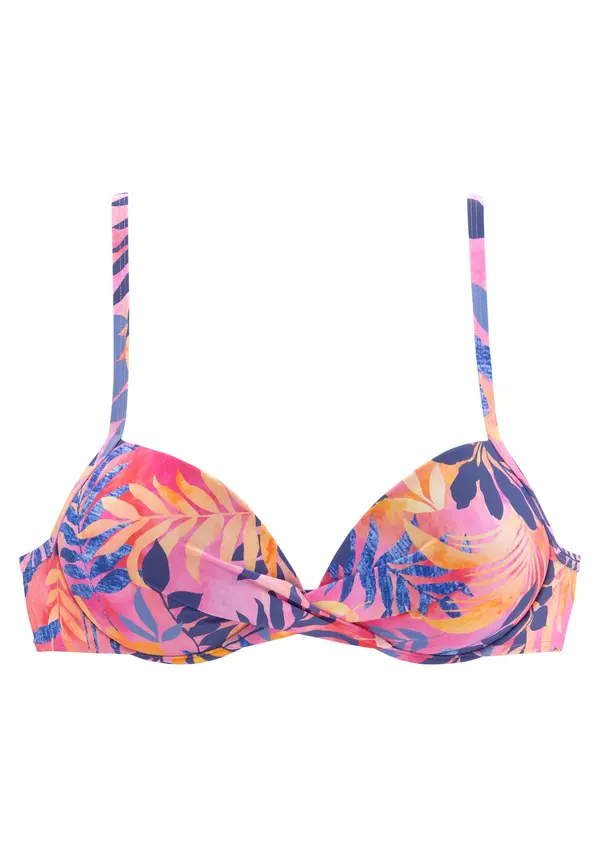 VIVANCE VIVANCE Bikini zgornji del  mornarska / sivka / svetlo oranžna / svetlo roza
