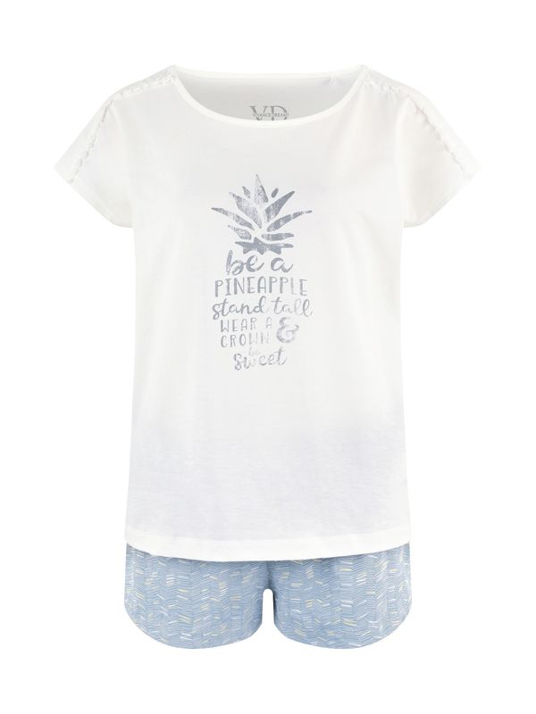 VIVANCE VIVANCE Kratke hlače za spanje 'VD Pineapple'  modra / bela