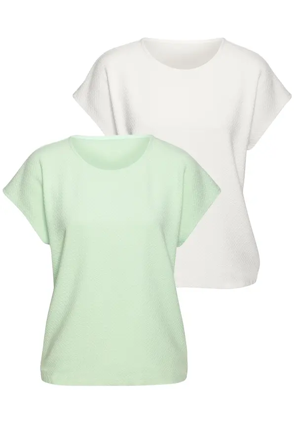 VIVANCE VIVANCE Majica  pastelno zelena / off-bela