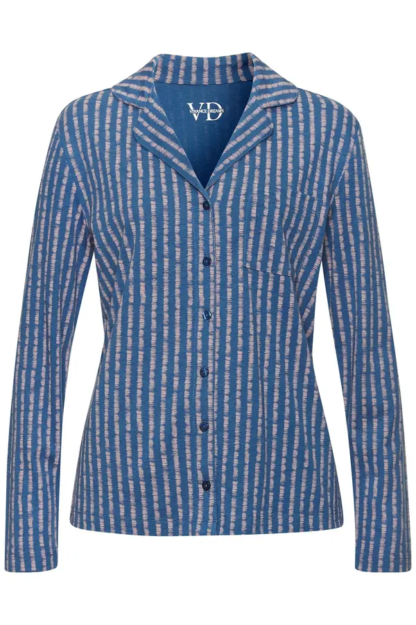 VIVANCE VIVANCE Majica za spanje  safir / bela