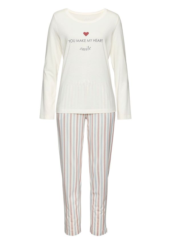 VIVANCE VIVANCE Pižama  svetlo modra / staro roza / bela