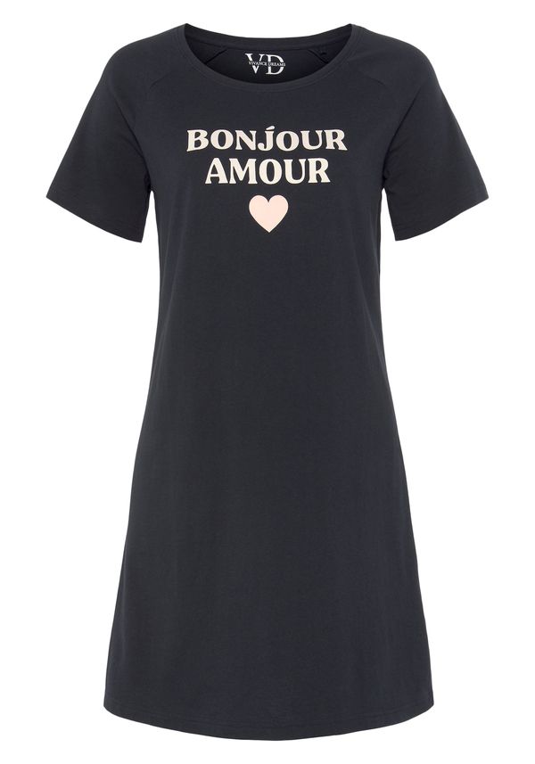 VIVANCE VIVANCE Spalna srajca  nočno modra / bela