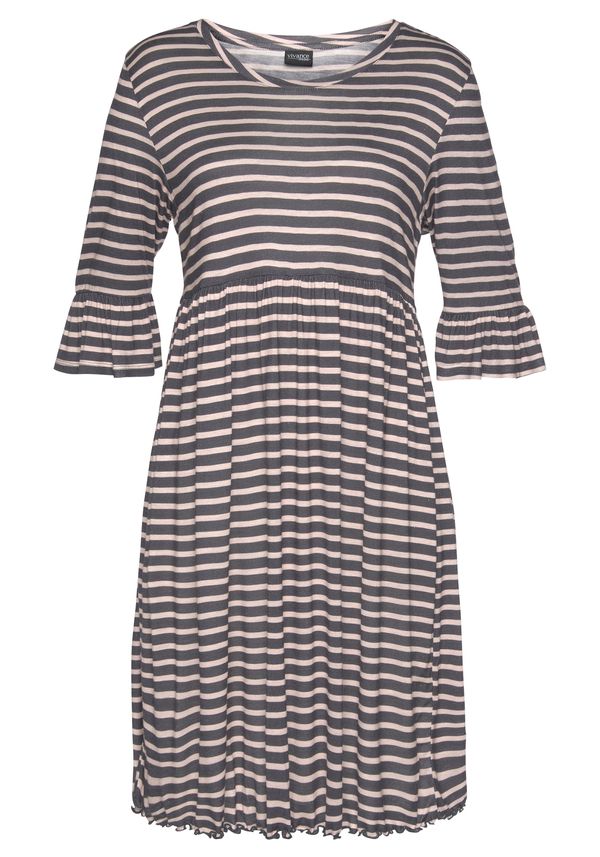 VIVANCE VIVANCE Spalna srajca  siva / bela