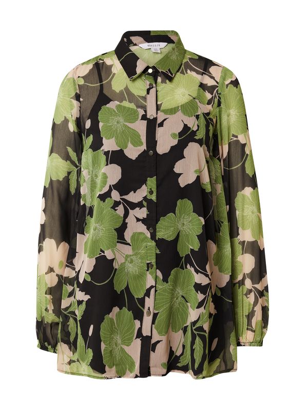 Wallis Wallis Bluza  svetlo zelena / pastelno roza / črna