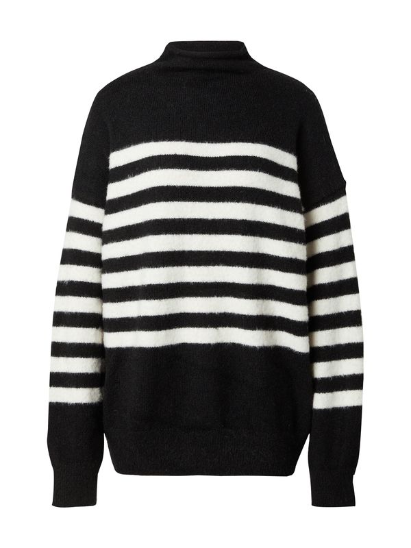 Warehouse Warehouse Pulover  črna / bela