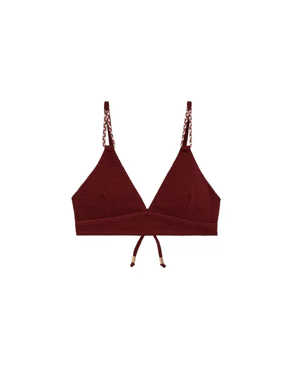 WE Fashion WE Fashion Bikini zgornji del  roza / karminsko rdeča / bela