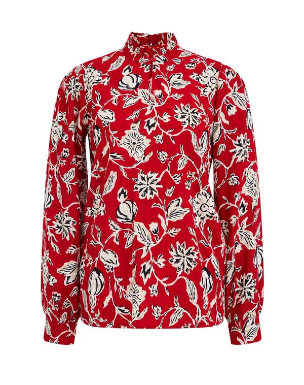 WE Fashion WE Fashion Bluza  bež / rdeča / črna / bela