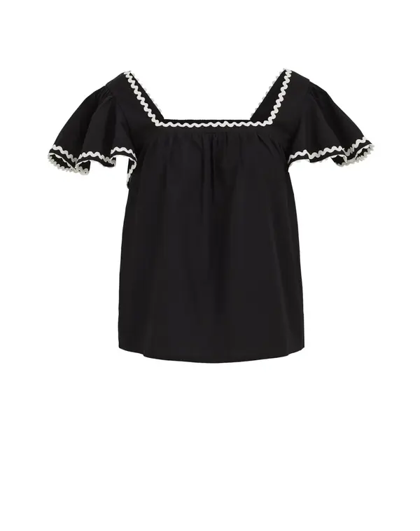 WE Fashion WE Fashion Bluza  črna / bela