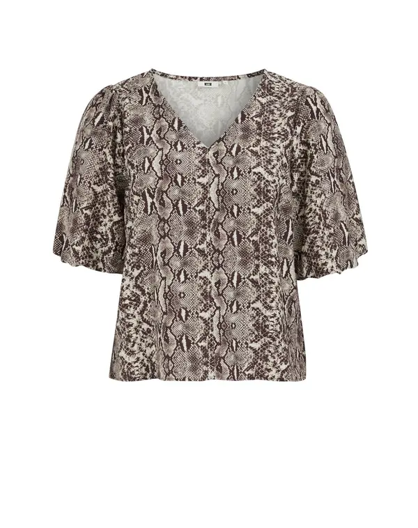 WE Fashion WE Fashion Bluza  ecru / rjava