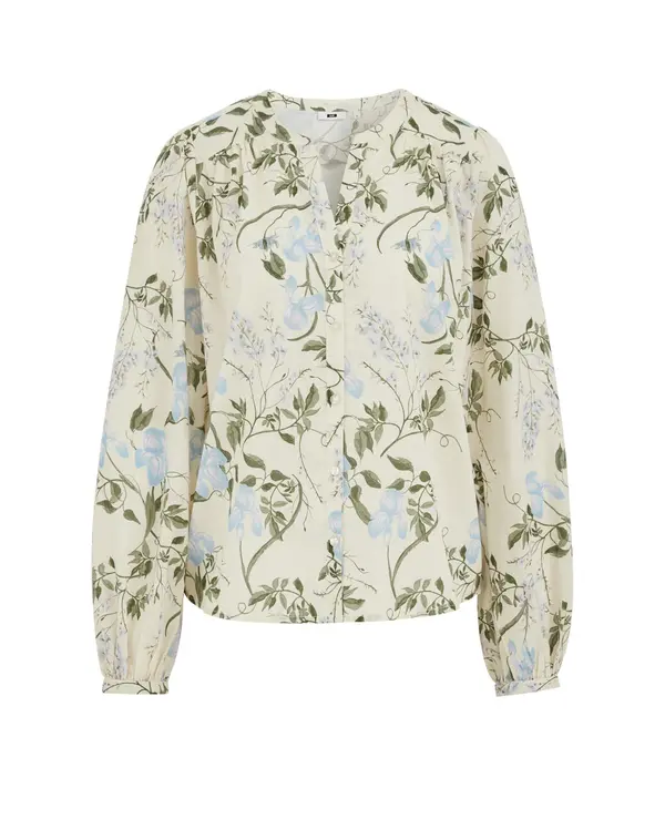 WE Fashion WE Fashion Bluza  ecru / svetlo modra / zelena