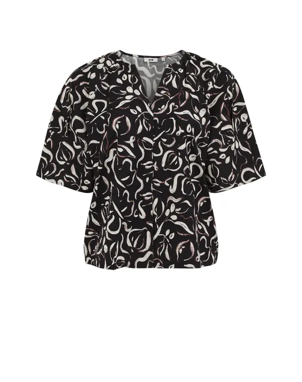 WE Fashion WE Fashion Bluza  rjava / črna / bela
