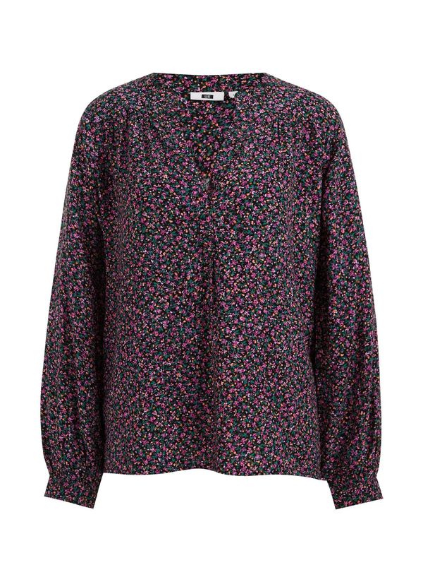 WE Fashion WE Fashion Bluza  smaragd / orhideja / pastelno oranžna / rdeče vijolična