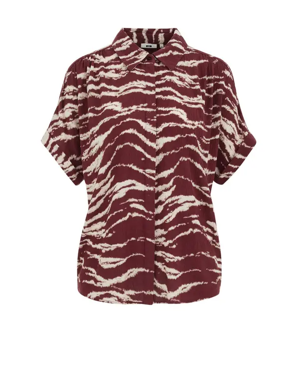 WE Fashion WE Fashion Bluza  temno rdeča / bela