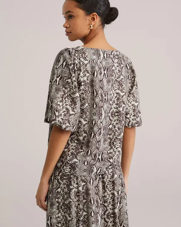WE Fashion WE Fashion Bluza  temno rjava / bela