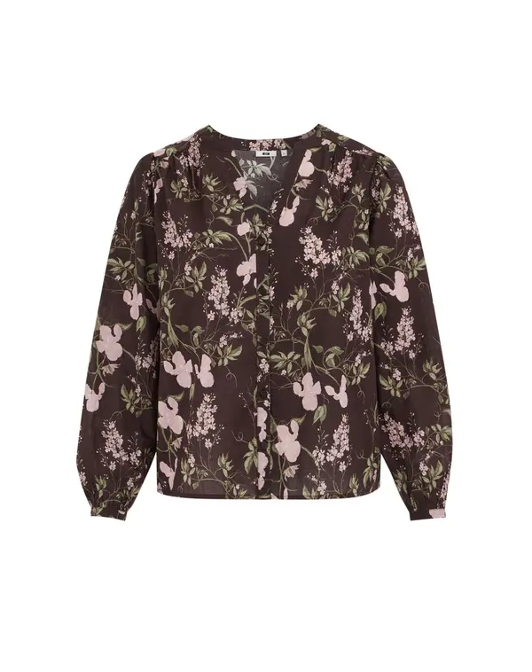 WE Fashion WE Fashion Bluza  temno rjava / zelena / roza
