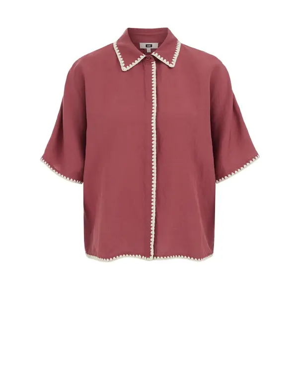 WE Fashion WE Fashion Bluza  temno roza / bela