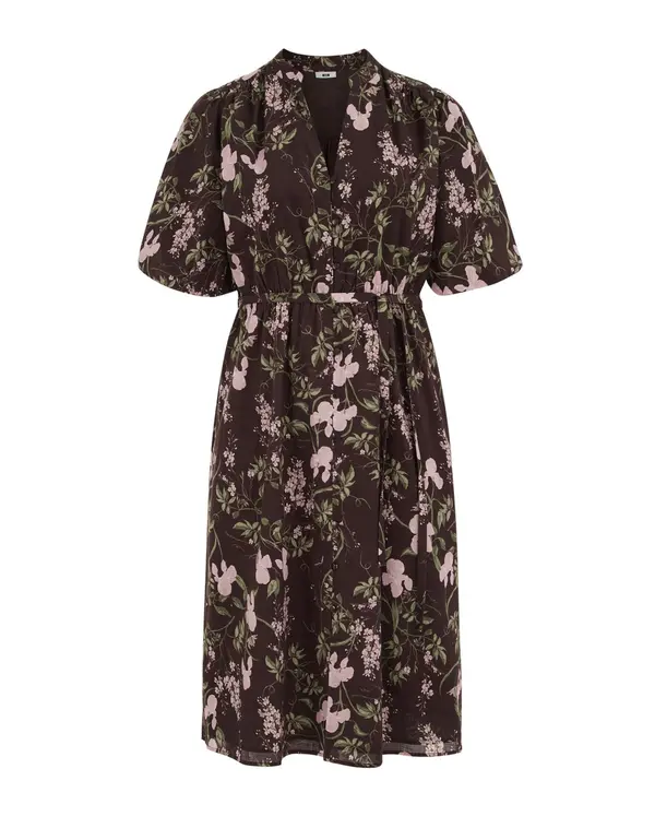 WE Fashion WE Fashion Dolga srajca  temno rjava / zelena / rosé