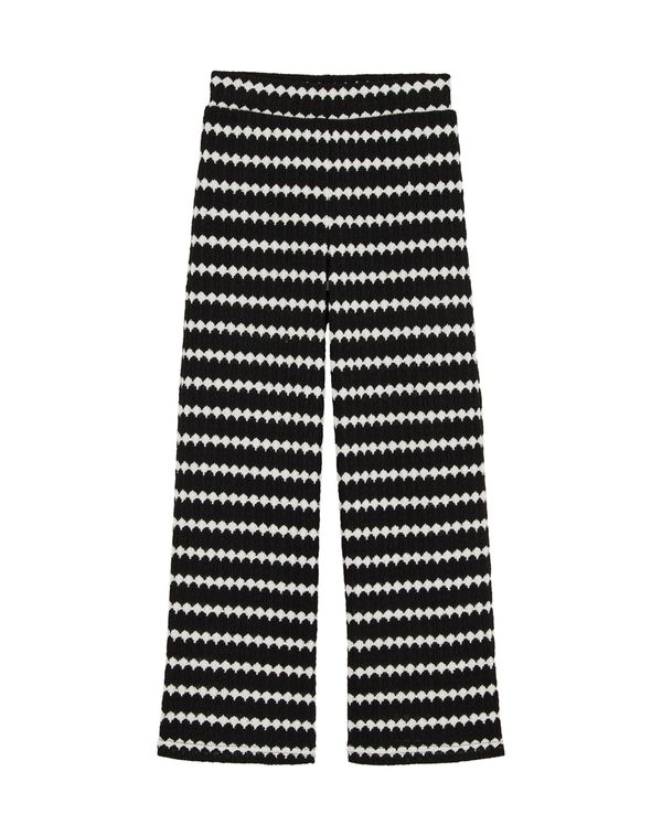 WE Fashion WE Fashion Hlače  črna / bela