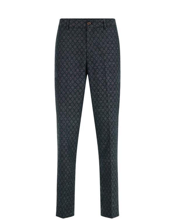 WE Fashion WE Fashion Hlače na rob  temno siva / temno zelena