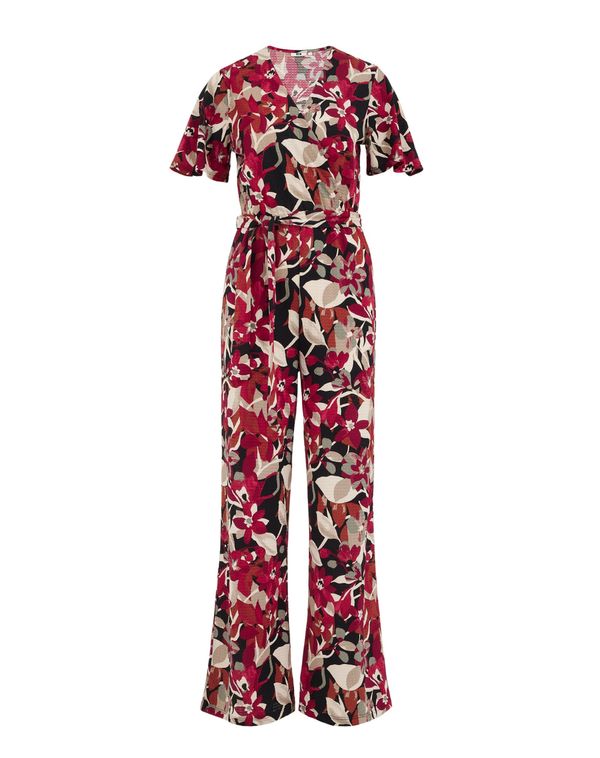 WE Fashion WE Fashion Kombinezon  bež / vinsko rdeča / črna