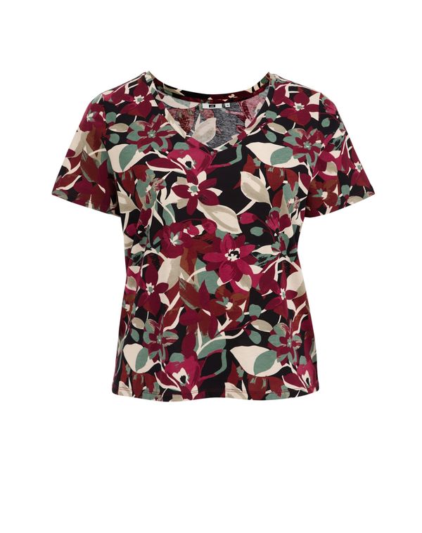 WE Fashion WE Fashion Majica  bež / smaragd / burgund / črna