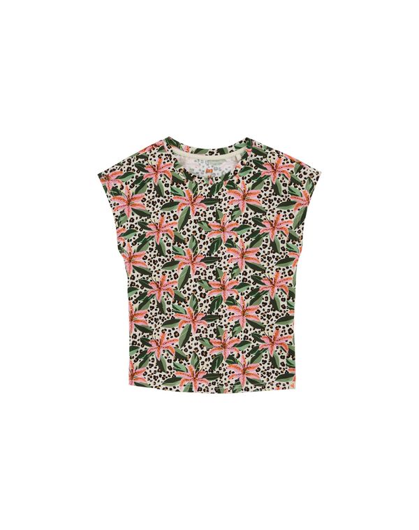 WE Fashion WE Fashion Majica  bež / temno zelena / rdeča / črna