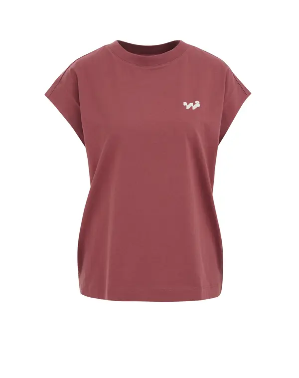 WE Fashion WE Fashion Majica  burgund / bela