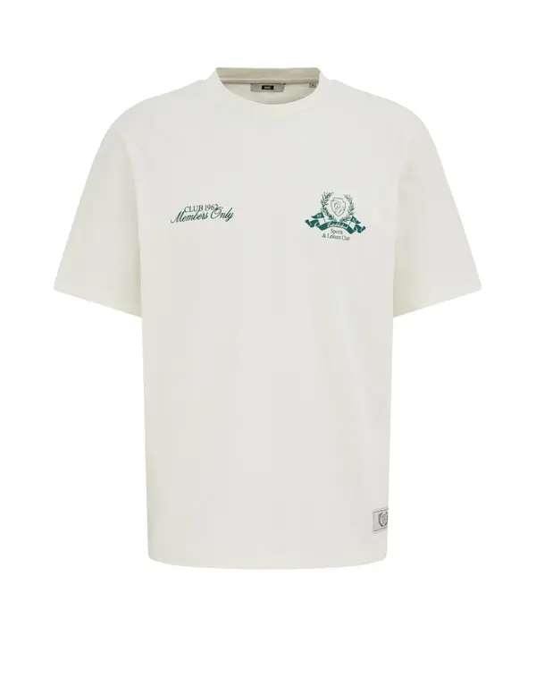 WE Fashion WE Fashion Majica 'Côte d'Azur'  temno zelena / off-bela