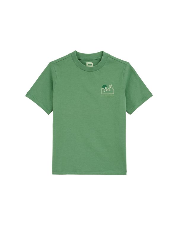 WE Fashion WE Fashion Majica  jelka / temno zelena / bela