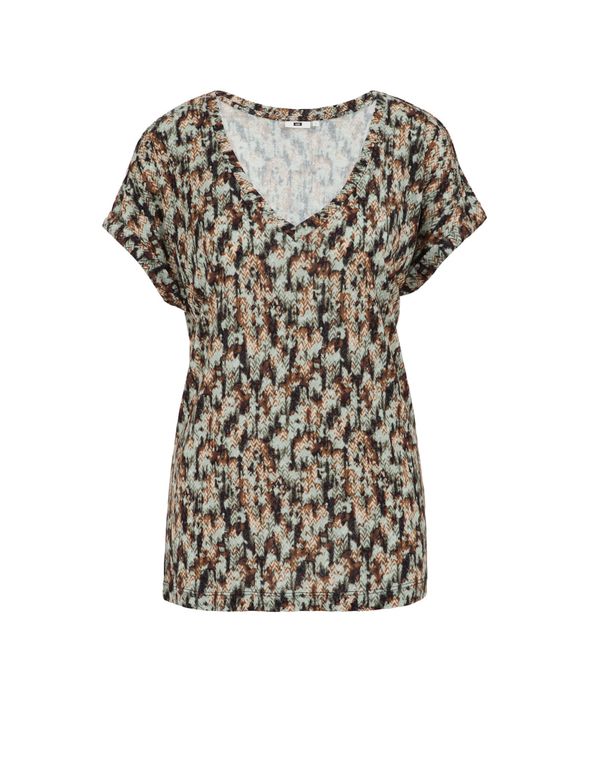 WE Fashion WE Fashion Majica  konjak / zelena / svetlo zelena / črna