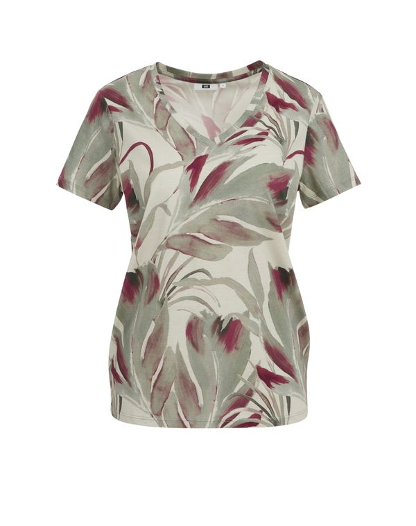 WE Fashion WE Fashion Majica  meta / svetlo zelena / vinsko rdeča