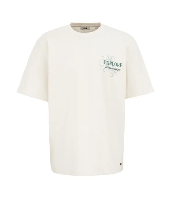 WE Fashion WE Fashion Majica  petrol / off-bela