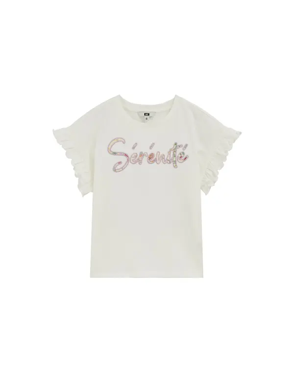 WE Fashion WE Fashion Majica 'Serenite'  slonovina / rumena / majnica / off-bela