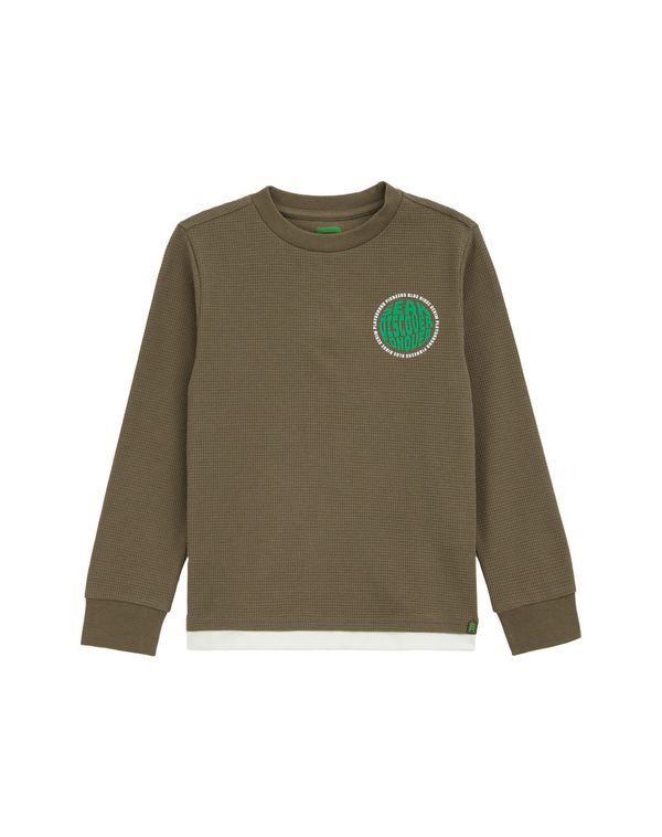 WE Fashion WE Fashion Majica  zelena / kaki / bela