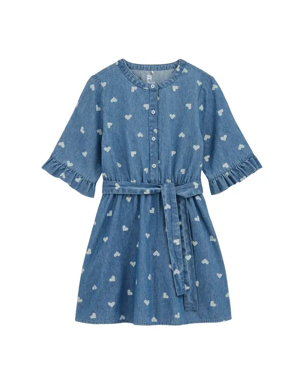 WE Fashion WE Fashion Obleka  moder denim / bela