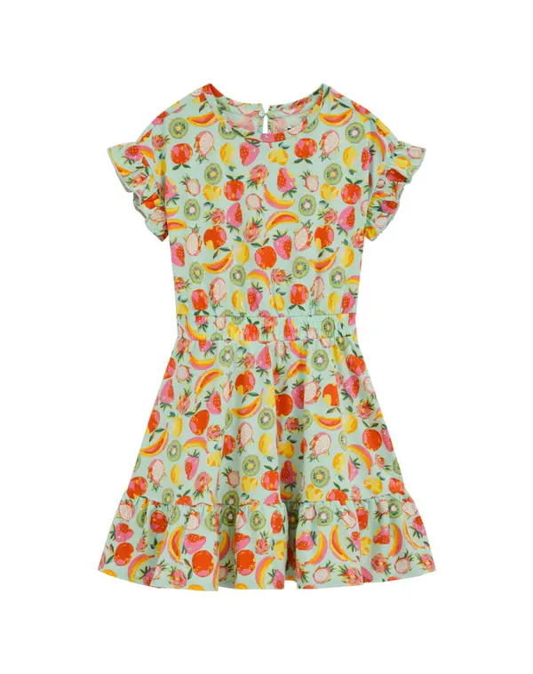 WE Fashion WE Fashion Obleka  rumena / meta / kivi / roza