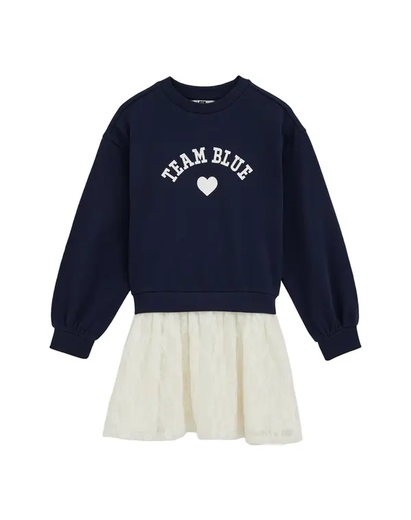 WE Fashion WE Fashion Obleka  temno modra / bela