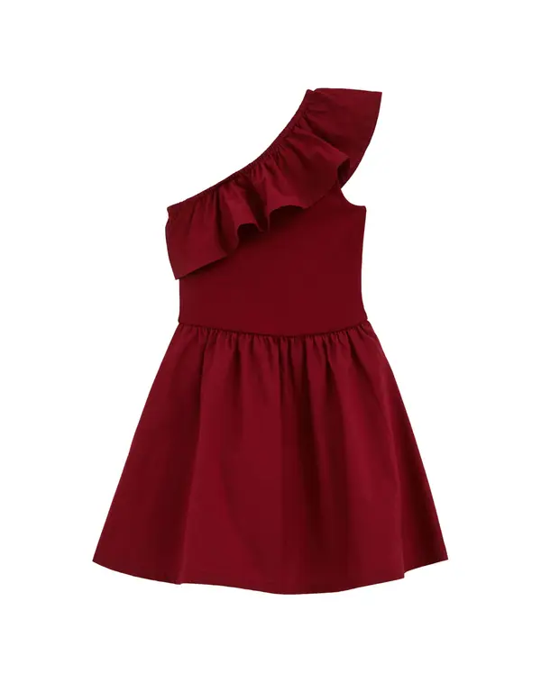 WE Fashion WE Fashion Obleka  temno rdeča