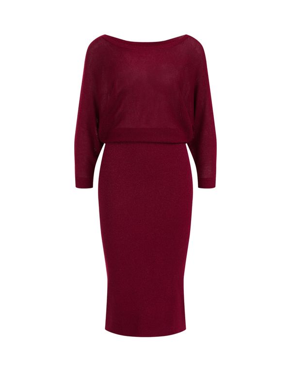 WE Fashion WE Fashion Obleka  temno rdeča