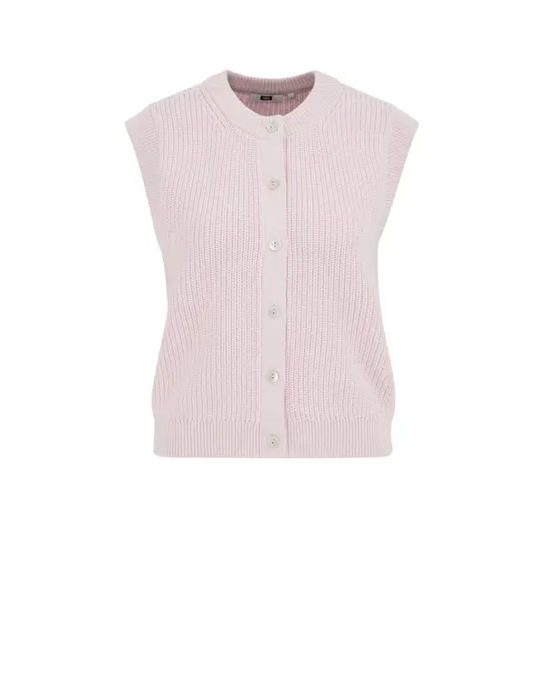 WE Fashion WE Fashion Pleten brezrokavnik  rosé