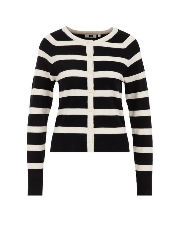 WE Fashion WE Fashion Pletena jopa  črna / bela