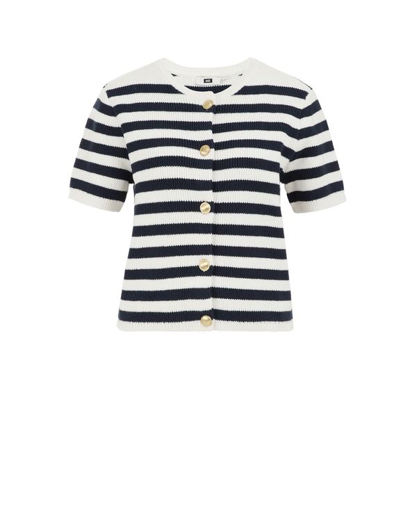 WE Fashion WE Fashion Pletena jopa  marine / bela