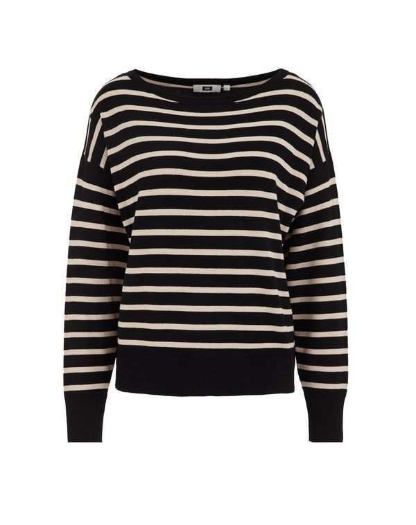 WE Fashion WE Fashion Pulover  črna / bela