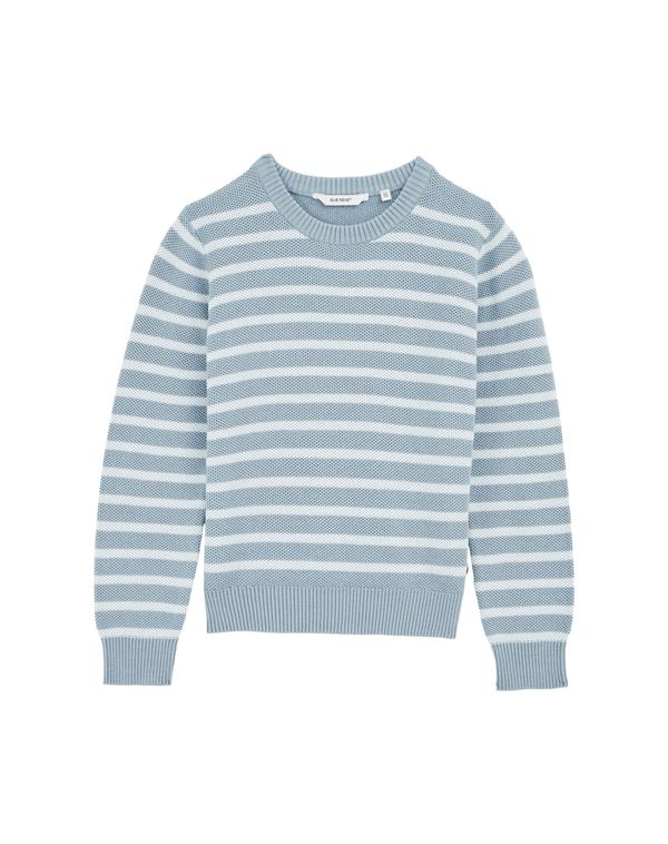 WE Fashion WE Fashion Pulover  golobje modra / bela