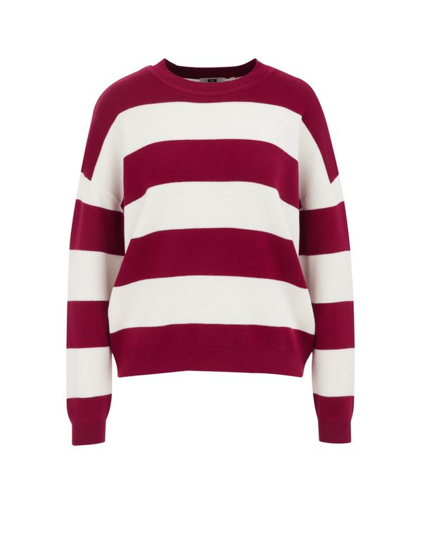 WE Fashion WE Fashion Pulover  temno rdeča / bela