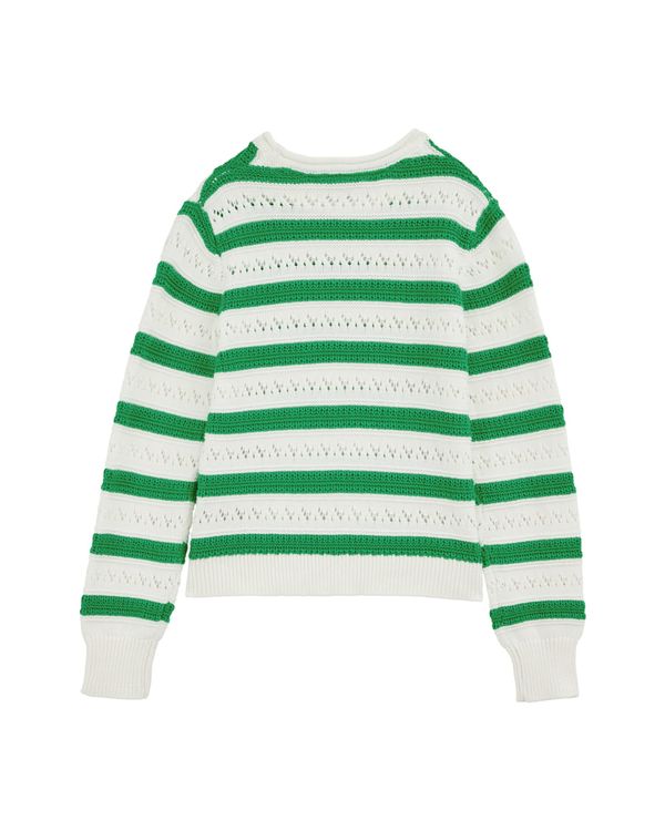 WE Fashion WE Fashion Pulover  zelena / bela